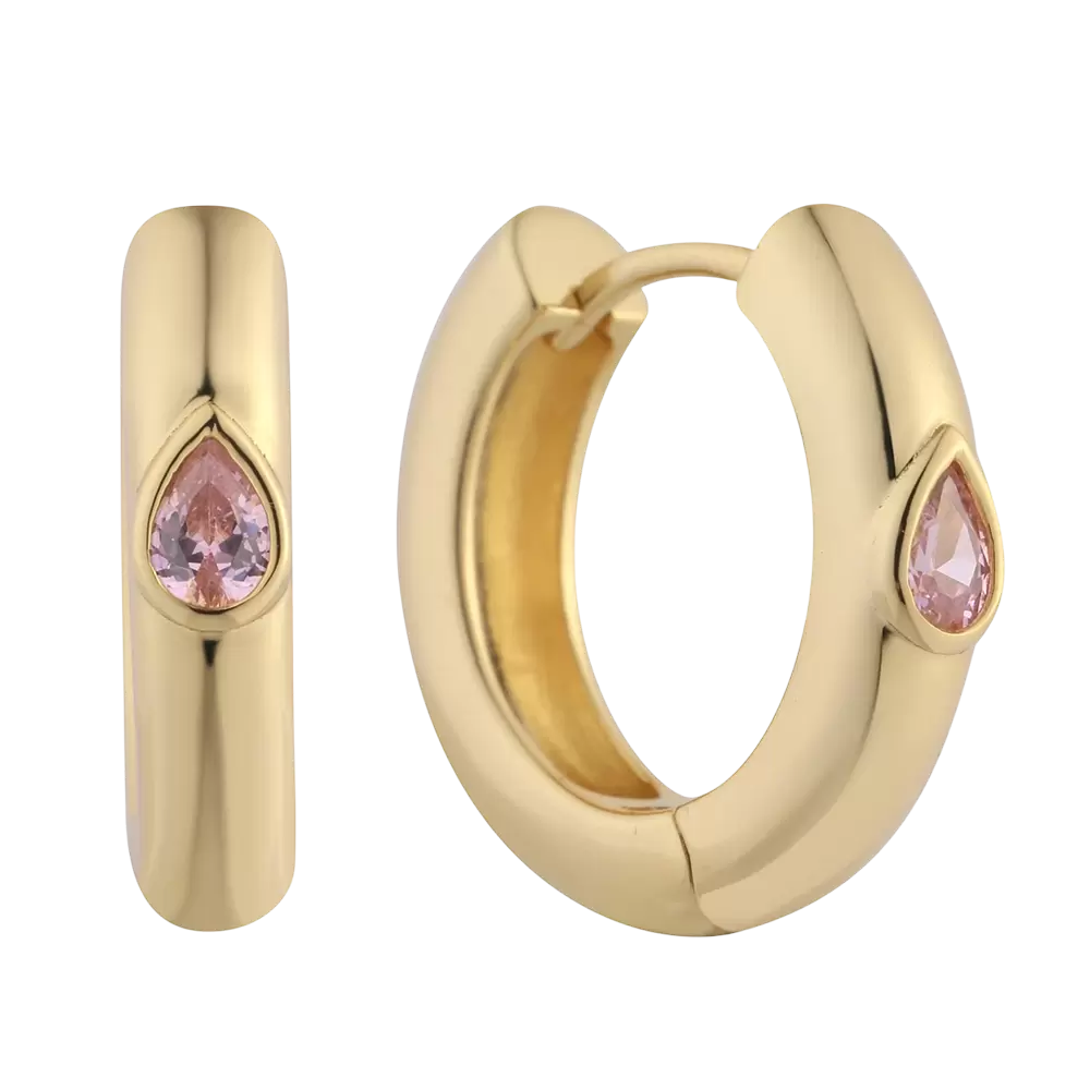 E07750 Сережка зі срібла 925 проби з кристалами CZ