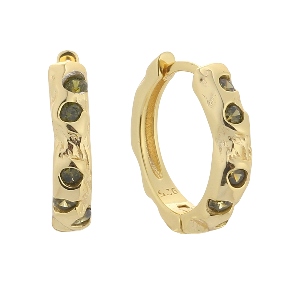 E08728 Сережка зі срібла 925 проби з кристалами CZ