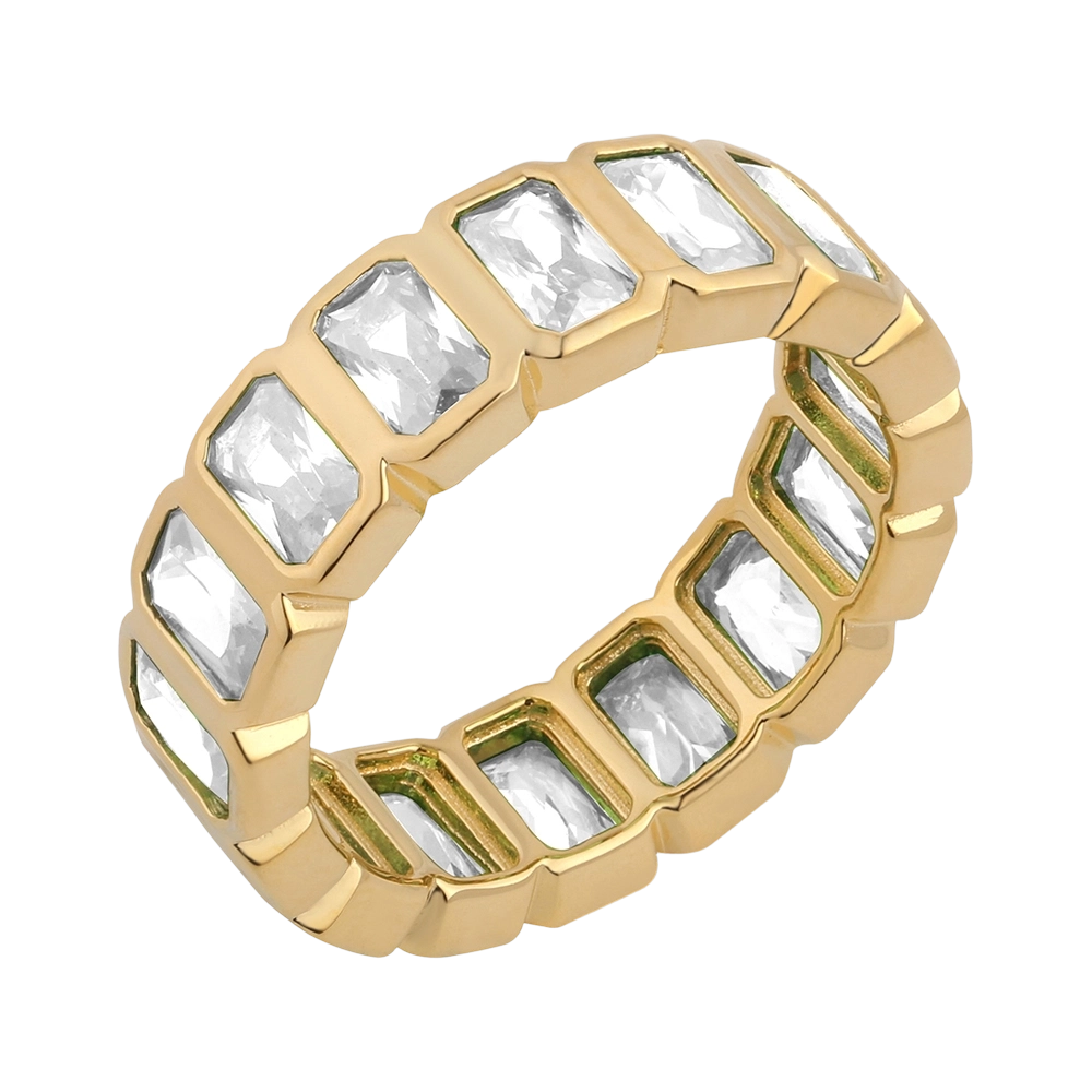 R02802 Срібне кільце 925 проби з кристалами