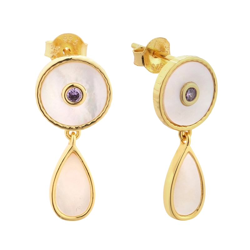 E08211 Сережка MOP зі срібла 925 проби