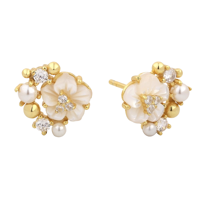 Сережка PLE08036 зі срібла 925 проби з квіткою