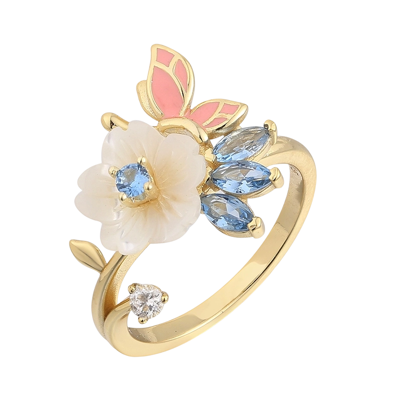 YR02682 Срібне кільце MOP 925 проби