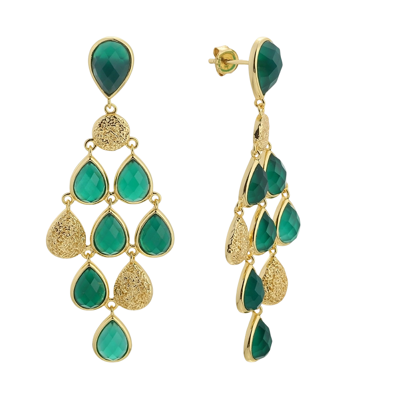 E08269 Срібна сережка 925 проби з перлами у стилі бароко