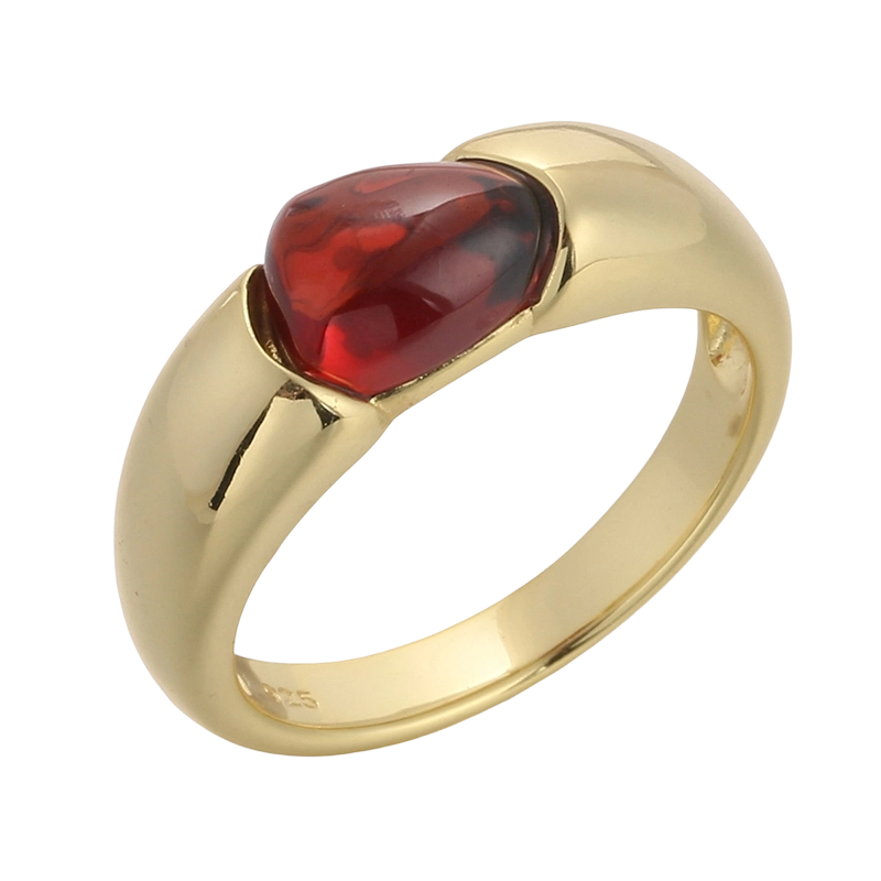 R04182A Срібне кільце з гранатом 925 проби